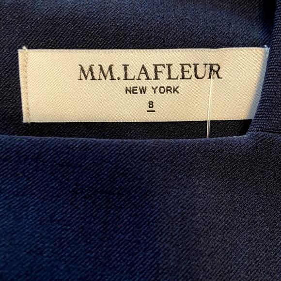MM Lafleur Emily Dress WonderTex Square Neck Short Sleeve Pockets Galaxy Blue 8 - Picture 4 of 7